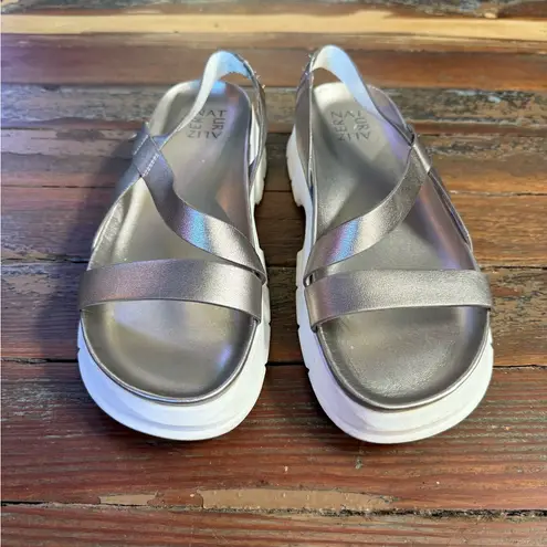 Naturalizer Jubalee Faux Leather Slingback Metallic Sandals ~ Size 9.5 💛🍄