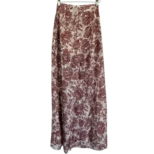 Elliatt high waisted/wide leg brocade floral flowy pants. Size XS.