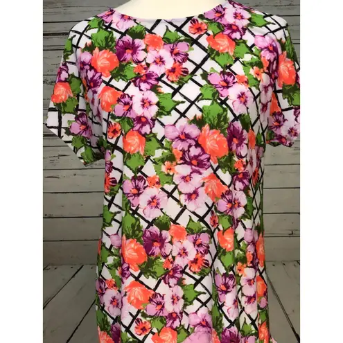C Est 1946 Floral Blouse size Small Womens Ruffle Stretch Tunic Top NWT Shirt