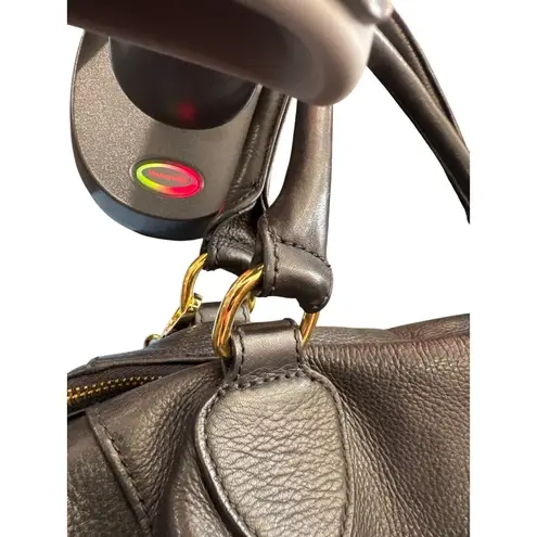 Audrey Brooke Womens Black Leather Satchel Handbag SKU CS8097/Z001243