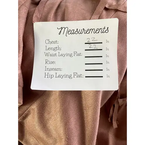 NEW! Western Fringe Soft Faux Suede Open Style Lined Jacket Coat L Dusty Rose Size L