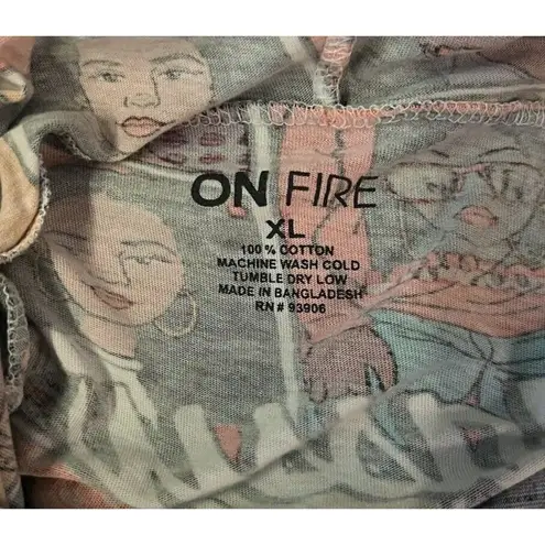 On Fire Melanin Queen Comic Book Long Sleeve Hooded Tee Shirt XL