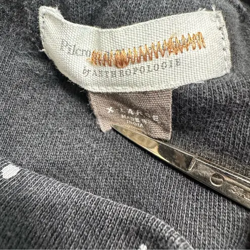 Pilcro for Anthropologie Black Sweatshirt Spattered Bleach Spots Heavy Cotton XL