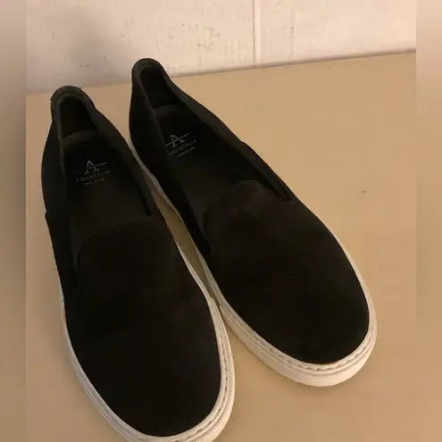 Aquatalia Black Suede women platform olisa sneakers size 7.5