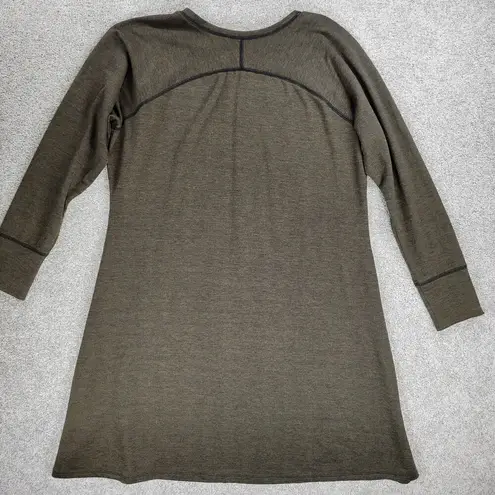 Cloud Chaser Sweater Dress Womens 2X Brown Olive Seamed A-line Pull On Midi