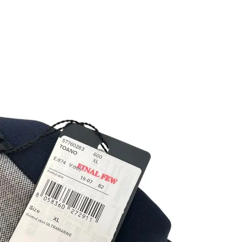 Max Mara Weekend Skirt Midi Pencil Ruched Draped Pinstripe Navy Blue Size XL