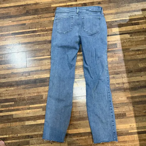 NYDJ Marilyn Straight Leg Jeans Lift Tuck Raw Hem Denim Blue Size 6