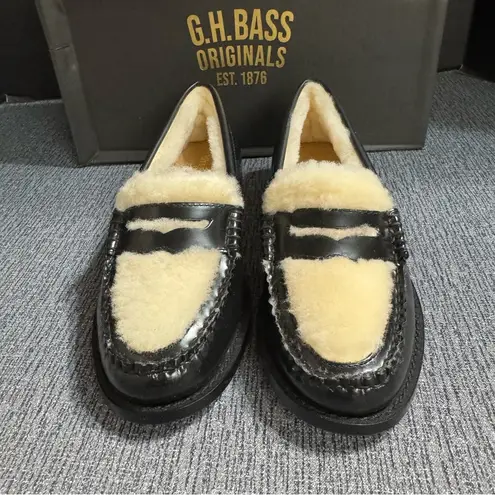 GH Bass Woman’s Weejuns Whitney Cozy Penny Loafers Black Size 7