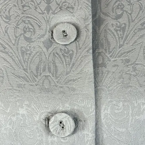 Pendleton  Petite SZ 8P Peplum Blazer Jacket Button Up Long Sleeve Lt Gray Womens