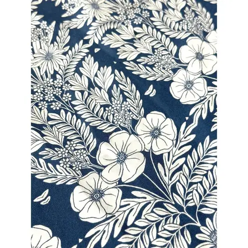 Abigail Borg Botanical Print Size 0 for J Crew Navy Floral Silk Dressy Tank Top Blue