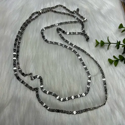 Vintage Les Bernard Inc. long Necklace Silver
