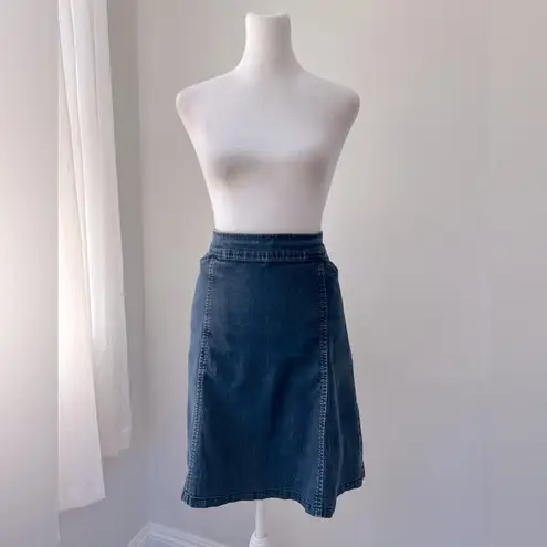 Halogen  Dark Denim Knee Length Skirt