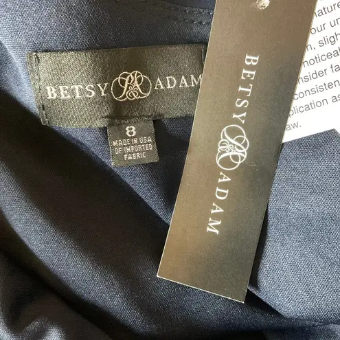 Betsy and Adam Women's Cocktail Dress Size 8 Blue Chiffon Mini Fit and Flare