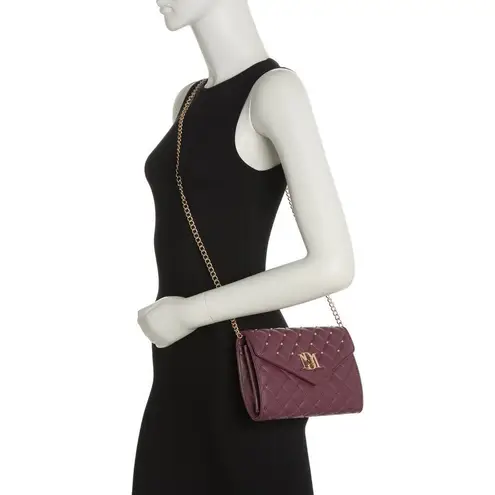 Badgley Mischka Plum Diamond Quilt Convertible Envelope Crossbody Bag $129 NEW