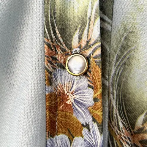 Empress Of Dallas Women's Vintage 70's Era Blue Floral Hostess Dress Size M Size M