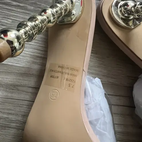 Lemonade Women's Size 7.5 Jetter Clear Cream Gold Ball Heels