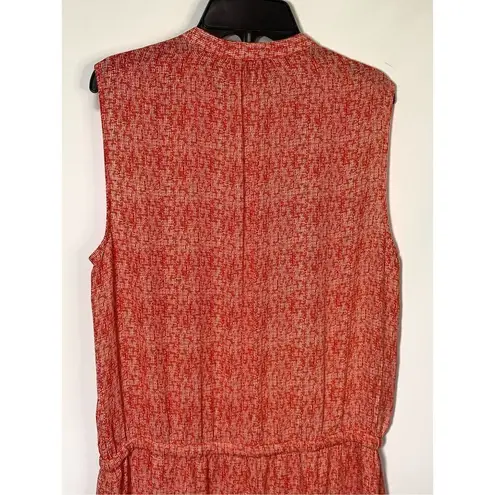 Hilary Radley Women's Lined Layered Sheer Tunic Midi Dress Orange Size 6