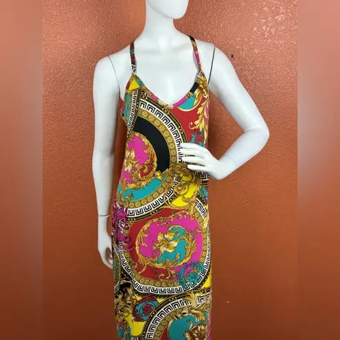 Zenana Outfitters Fuchsia & Gold Status Sleeveless Maxi Dress Size Large