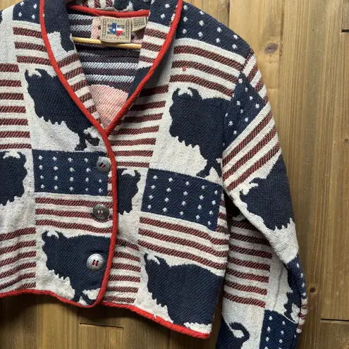 Don’t mess With Texas Dont Mess With Texas Vintage 1980s Cotton Patriotic Buffalo Cardigan