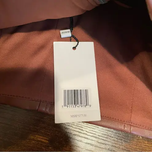 Jason Wu Faux Leather Square Neckline Crop Tank Top Brown Size Small New