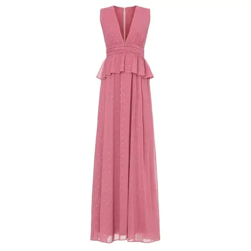 LDT Maxi Gown Women's 4 Pink Rose Sleeveless V