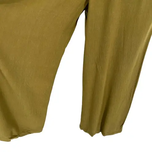 Chelsea28 Olive Green Sleeveless Halter Neck Jumpsuit Wide Legs Size Small