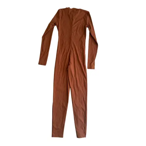 LA FOI Light Brown Tan One Piece Stretch Jumpsuit Size Medium