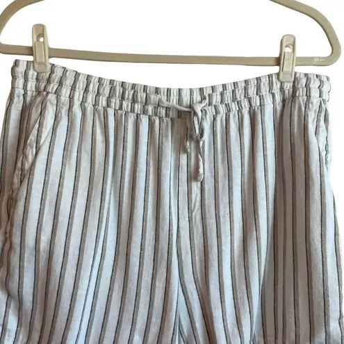 Old Navy  Women‎ Shorts XL Striped Linen Blend Adjustable Waist Pockets Beachy