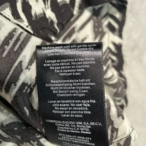 ANINE BING Aiden Shirt Womens Small Houndstooth Black White Pajama Style