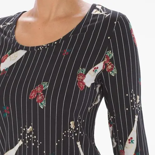 Soma Embraceable PJ Sleepshirt Posh Party Sz S Pass The Bubbly Metallic NWT Black