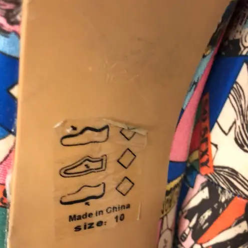 Shoe Republic LA Shoe Republic woke blue Comic Book stiletto platform heels size 10