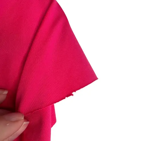 Trina Turk SWIM Monaco Solids Ruffle V-Neck One Piece Swimsuit Pink Open Back 14