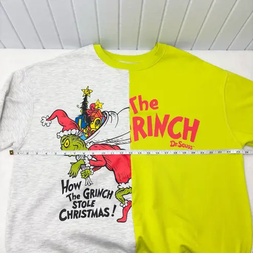 Dr. Seuss Grinch Christmas Sweatshirt Green and Gray Size XXL