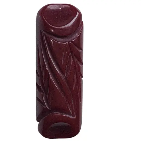 Vintage 1930s Carved Bakelite Dress Clip Deep Oxblood Red Leaf Motif