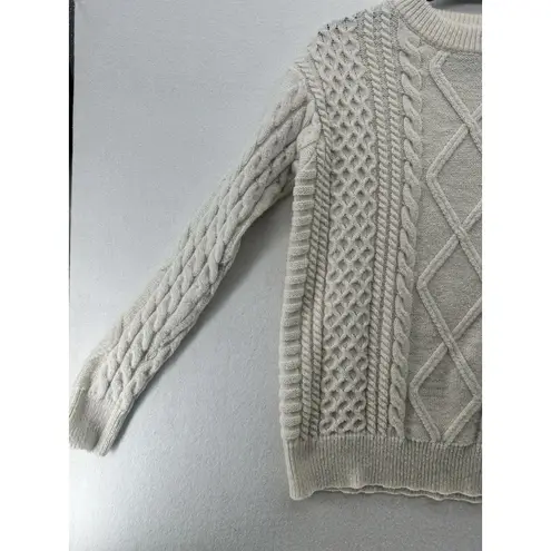 Elfric Eden Oversized Cable Knit Sweater Unisex Color Ivory Size Small
