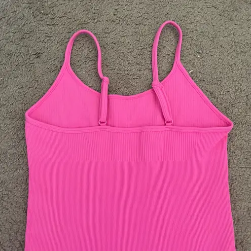 Hot Pink Bodycon Ribbed Romper