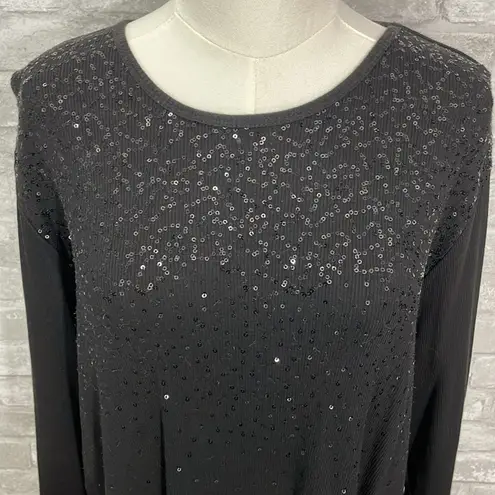 Quacker Factory  Black Sequins Sweater