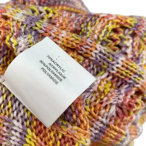 Ramy Brook Abby Marled Knit Hoodie Sweater Orange Pink Yellow Size Medium