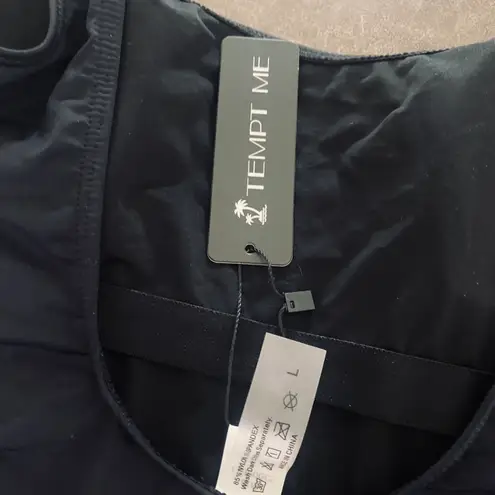 Tempt Me Women High Cut One Piece Swimsuit Low Back Scoop Neck Retro