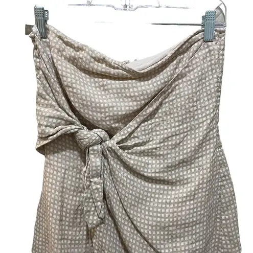 Winston White Devyn Strapless Checkered Dress Tan White Size Small