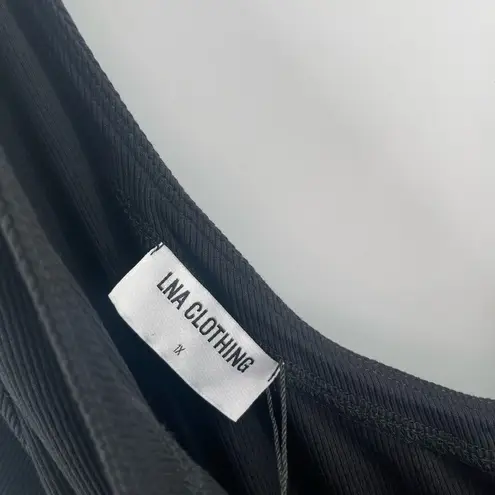 LNA CLOTHING Dress Size 1X Plus Size Milou One Shoulder Ribbed Black Curvy NWT