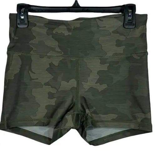 prAna Medium Layna Shorts Sage Camo Hi-Rise Hidden Pocket Stretch Elastic Waist