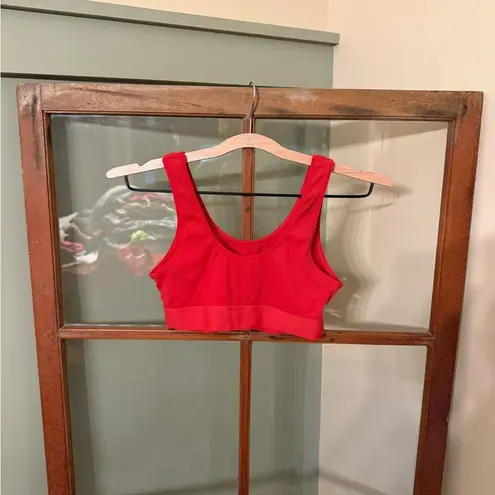 Auden Red Ribbed Sports Bra Size M