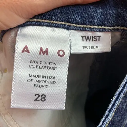 AMO Twist Wash In True Blue Skinny Jeans Size 28