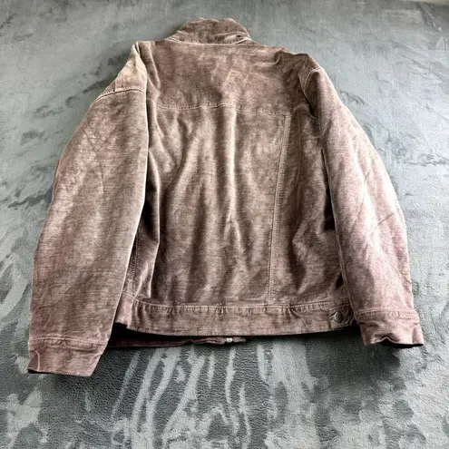 Free People  Womens Jacket Size M/L Trucker Velour Heavy Unique Boho Retro Lined