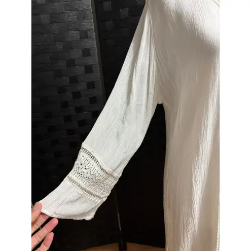 Raya Sun Sundress Cover Up Womens S/M Cream Crochet Beach Festival Vacation Boho