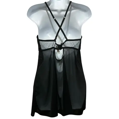 Auden Women Babydoll Lace Lingerie Slip XL Black Sheer Romantic Goth Boudoir