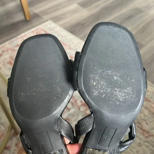 Caslon Black Sling Back Strappy Sandal Block Heel Size 9 Casual