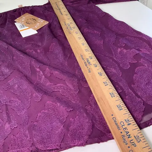 Mason & Belle Womens Floral Long Sleeve Blouse - Size S Purple top lined career