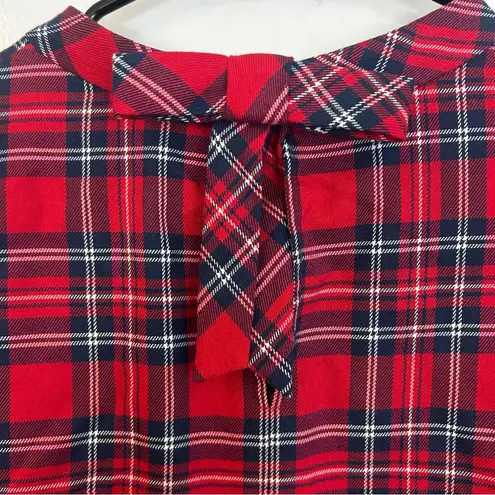 Draper James Angie Red/Blue Plaid Short Sleeve Ruffle w/ Bow Blouse/Top Size 1X - Image 10